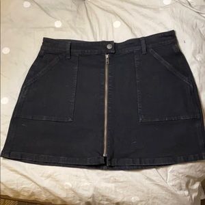 Madewell Denim Utility Zip Skirt in Black Frost